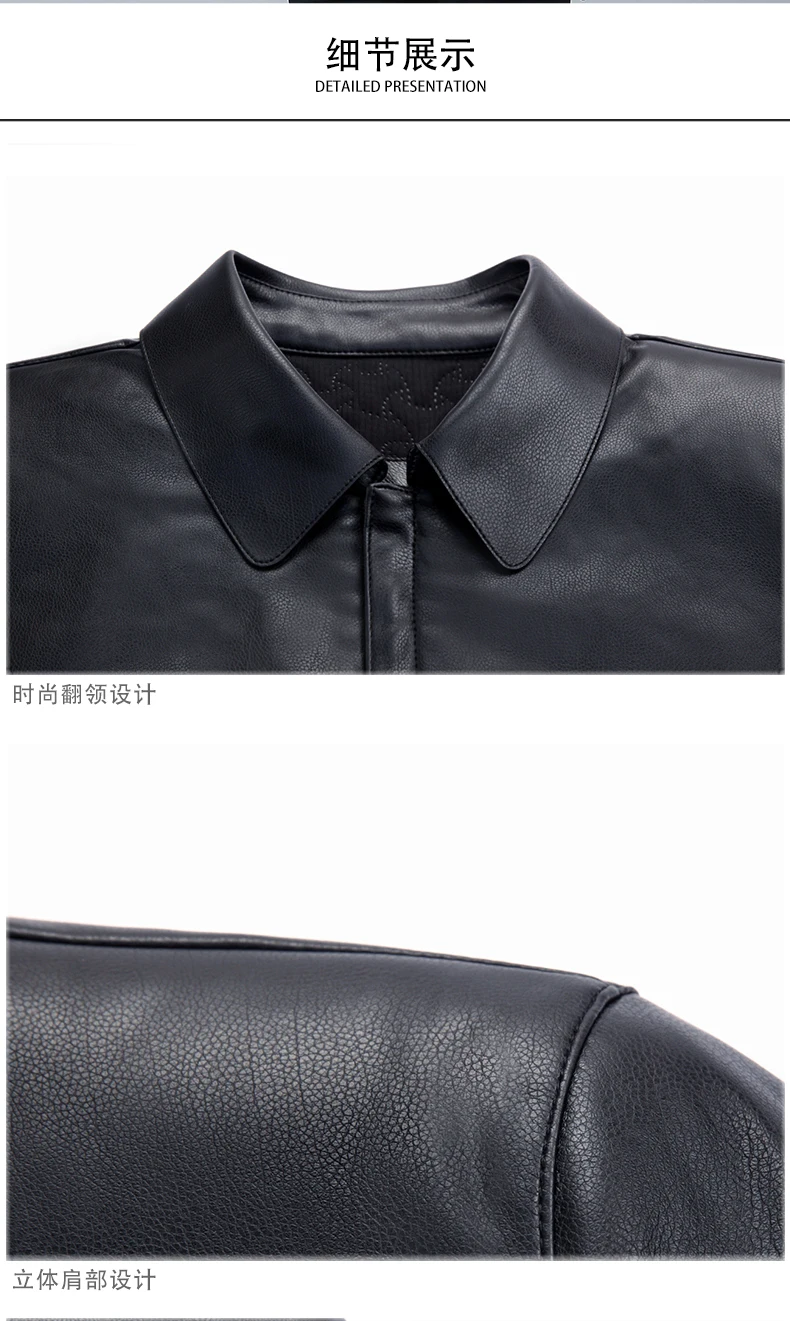 Explosion Models Short Cotton Coat Leather One Men's Cotton Coat Men's Leather PU Leather Jacket Men's Plus Velvet Jacket