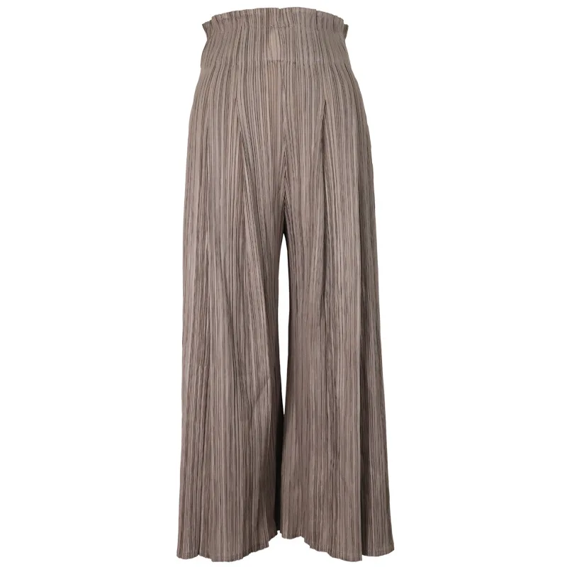 cocoa pants Футболка Летняя женская Новая мода чехол с принтами воротник с короткими рукавами эластичные Miyake плиссированные тонкие повседневные женские футболки - Цвет: cocoa pants