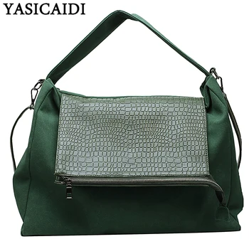 

YASICAIDI 2019 Large Capacity Women Shopping Handbag Crocodile PU Big Female Crossbody Shoulder Bag Casual Tote Ladies Hand Bags