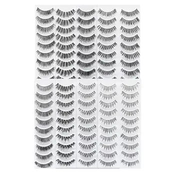 

80 Pairs False Eyelashes Set Natural Fake Eyelashes Pack Professional Eye Makeup Tools (8 Styles)