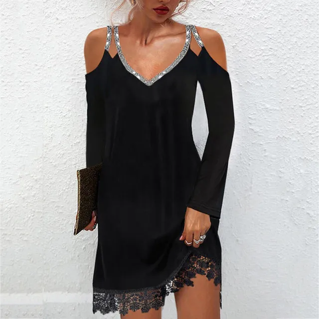 Women's Plus Size A Line Dress Solid Color V Neck Lace Sleeveless Spring Summer Casual Prom Dress Short Mini Dress Causal Daily Dress / Party Dress 1