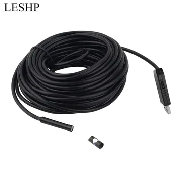 

7mm Lens 2M 5M 7M 10M 15M Endoscope USB Camera IP67 Waterproof Inspection Flexible Snake USB Tube Pipe Borescope Camera 6 LED