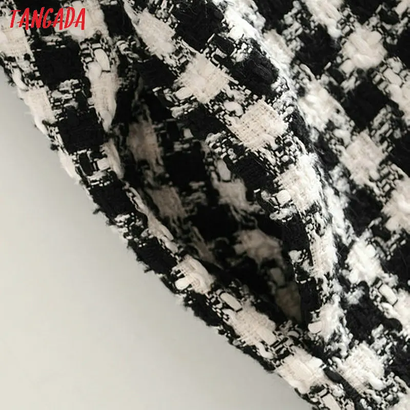 Koop Tangada 2019 Winter lange jas vrouwen Jas Casual koreaanse Warme Plaid Patroon Overjas Mode dames jassen 3H05