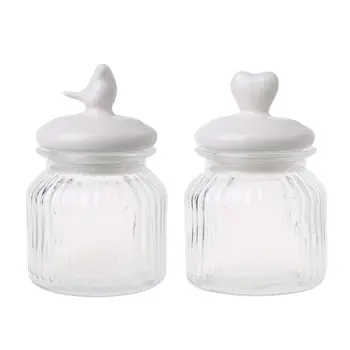 

Nordic Ceramic Glass Candy Jars Sealed Cans Kitchen Food Storage Bottle Spices Candy Jar