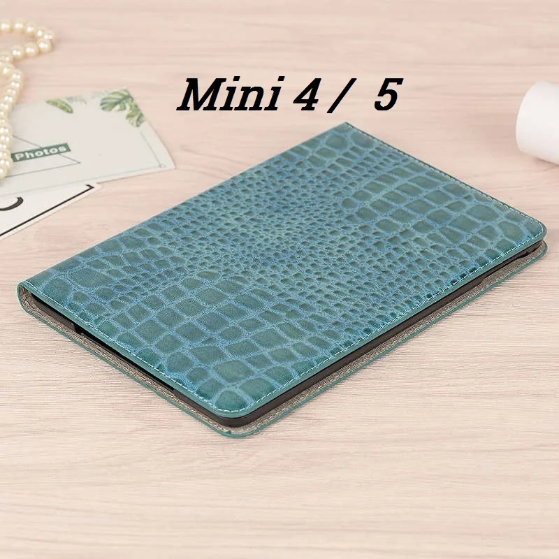 mini 4 5 Blue Coque для iPad mini 1 2 3 4 5 Роскошный чехол из крокодиловой кожи PU Folio Stand слот для карт iPad mini 5 Роскошный чехол 7,9'' - Цвет: mini 4 5 Blue