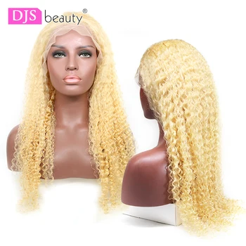 

Transparent Lace 613 Blonde Curly Lace Frontal Wig Brazilian Remy Hair 13x6 Deep Wave Lace Front Human Hair Wig Pre Plucked