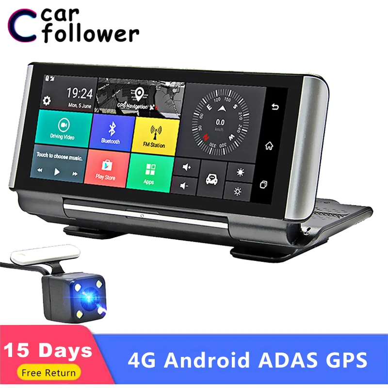 Видеорегистратор автомобильный 7 дюймов 4G GPS Wi-Fi FM-навигация FHD 1080P | Автомобили и