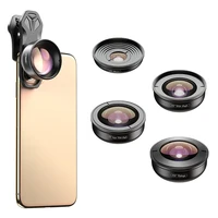 APEXEL 5in1 Mobile Phone Lens Case Kit Photography HD Fisheye Super Wide Angle 4K Macro Telescope Lens Set for Samsung iPhone 5