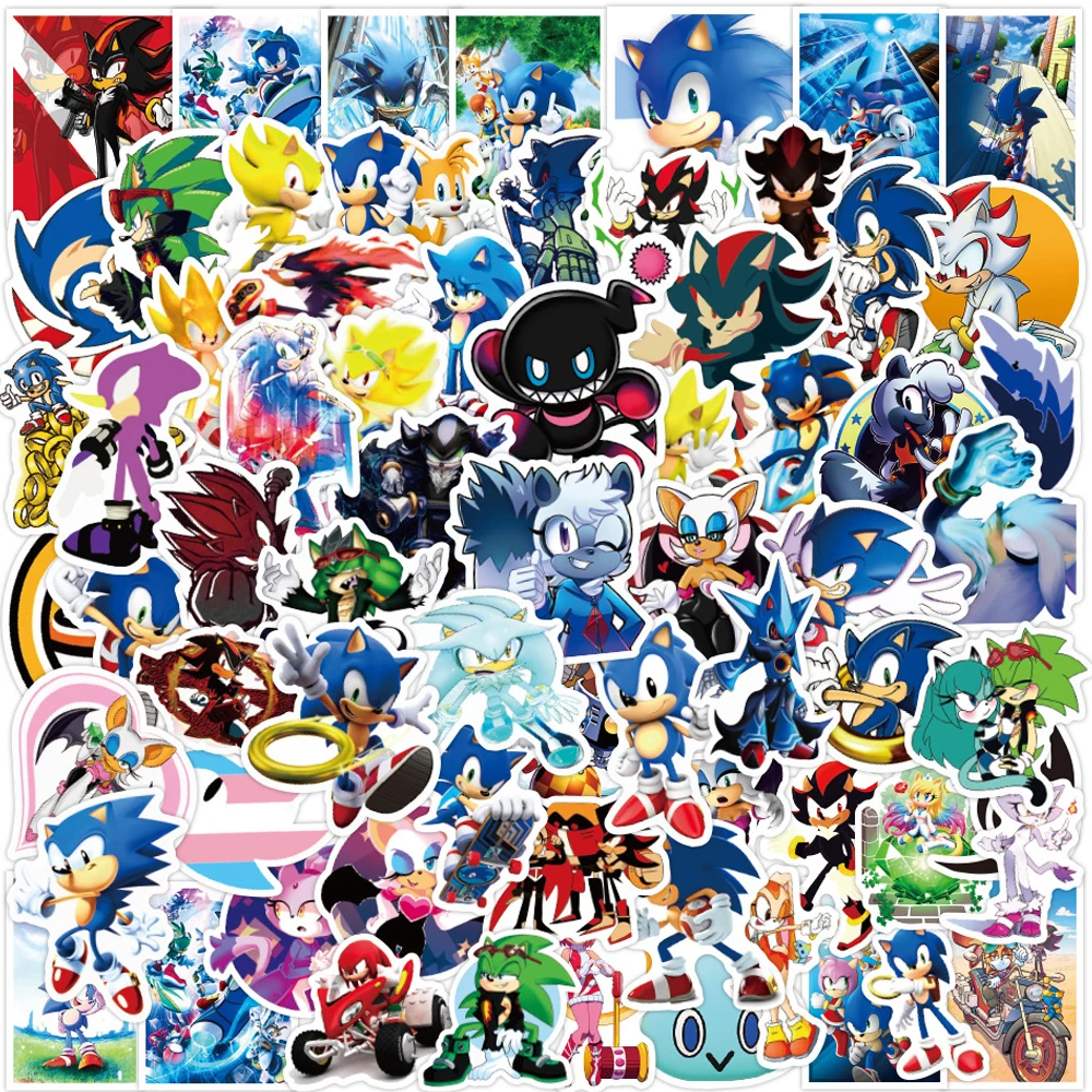 

100PCS Game Sonic Anime Stickers DIY Skateboard Guitar Laptop Fridge Luggage Phone Waterproof Decal Graffiti Sticker Kids Toys