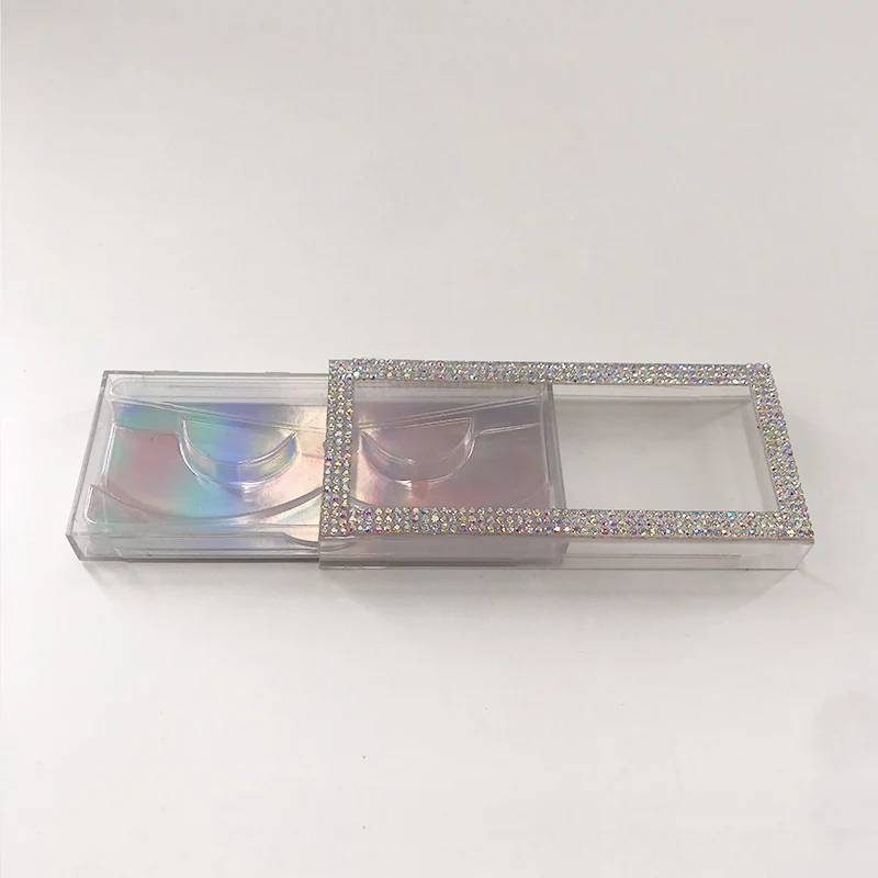 25 мм накладные ресницы упаковка пустые ресницы чехол Bling Блеск коробка для ресниц без ресниц - Цвет: Edge SilverRectangle