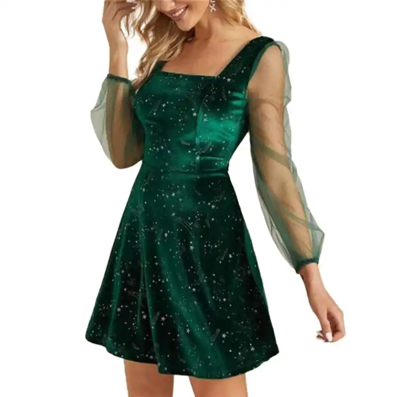 green velvet mini dress