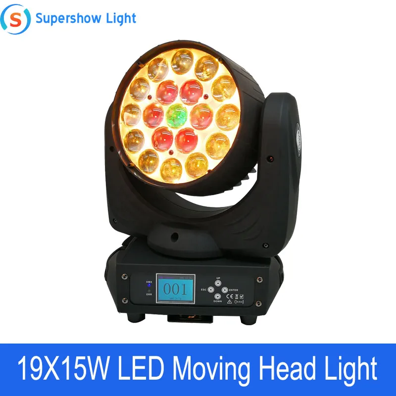 

19x1 5 Вт Светодиодный прожсветильник Тор с подвижной головкой RGBW Zoom Lumiere Light s Dmx светильник жектор для клуба, мобильный DJ светодиодный круглый контрольный эффект