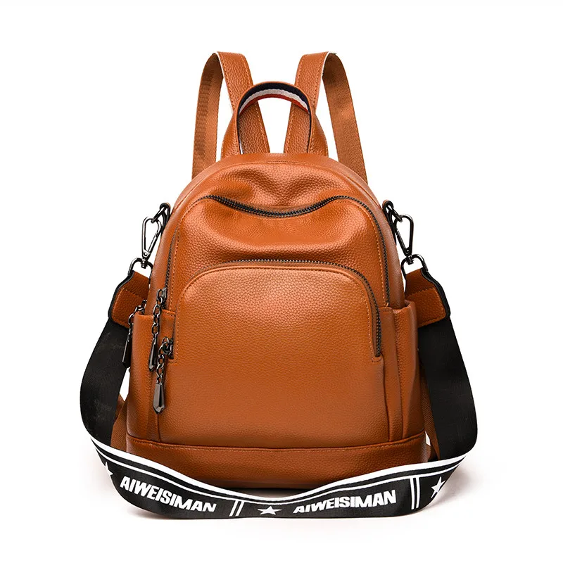 Высококачественный кожаный рюкзак, Модный женский многофункциональный рюкзак, Женская Повседневная дорожная сумка через плечо, школьный рюкзак для девочек, Mochila - Цвет: Brown