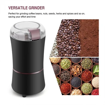 

400W Multifunctional Electric Coffee Grinder Mini Electric Coffee Maker Bean Grinder, for Kitchen Office Black EU Plug