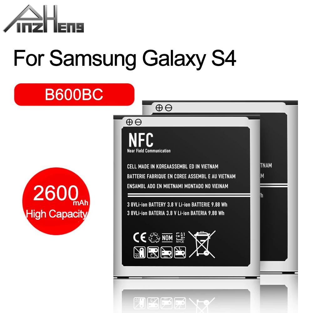 Аккумулятор PINZHENG B600BE 100% 2600 мА · ч для Samsung Galaxy S4 I9500 I9502 I9505 I9508 мобильный телефон |