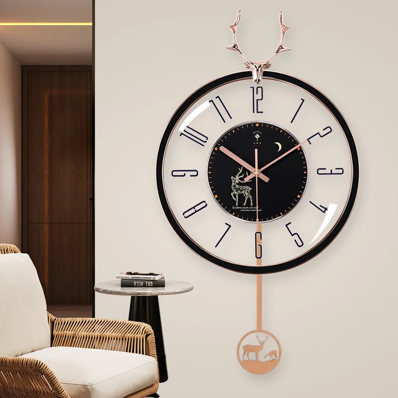 Reloj De Pared Dormitorio Y Salón Cuarzo Blanco Borde dorado