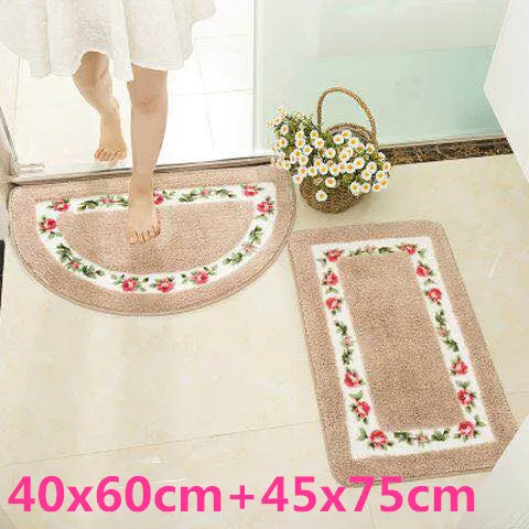 Camel 40x60 and45x75 Кухонный коврик в форме сердца, напольный ковер для гостиной, полукруг, дверь для ванной комнаты, влагопоглащающая поверхность, коврик для ванной, нескользящий домашний коврик - Цвет: Camel 40x60 and45x75