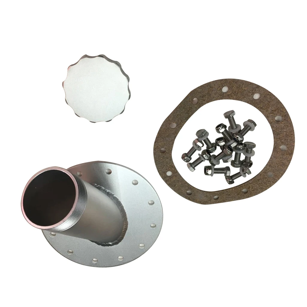 Billet Fuel Cell Fast Fill Filler Neck 45 Degree 12 Bolts Flange Aluminum Sliver