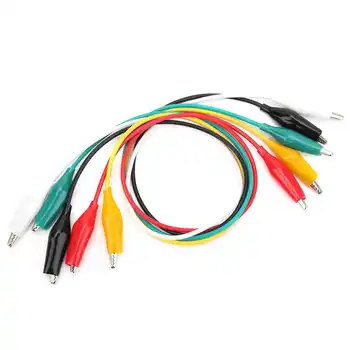 

Two Ended Alligator Clip Test Leads Set Jumper Wires For Electrical Circuit Connection Testing Red/Green/Black/White/Yellow