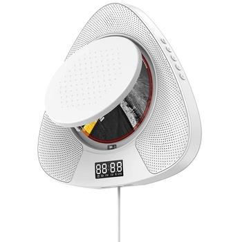 

CD Player Wall-Mounted Bluetooth Portable Home o with Remote Control FM Radio Built-in HiFi Speakers USB MP3