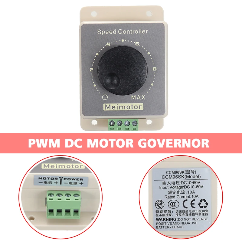 Details about   DC Motor Adjustable Speed Controller Regulator Switch Tools PWM 12V 24V 48V 20A 
