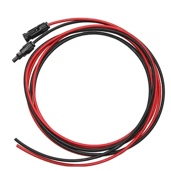 

1 Pair 2.5mm Solar Panel Photovoltaic Cable Copper Wire Black and Red with Waterproof Connector Solar PV Cable 6/4/2.5 mm