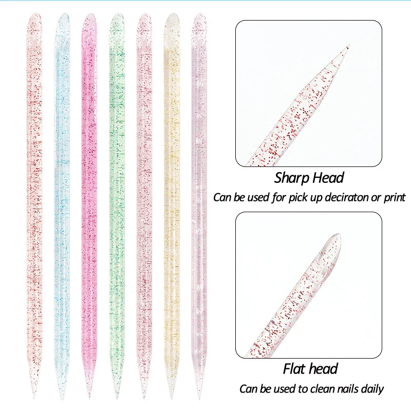 100 Pcs Crystal Nail Sticks Double Heads Multi Functional Cuticle Pusher Remover Nail Cleaning For Fingernail Manicure Tools Kit