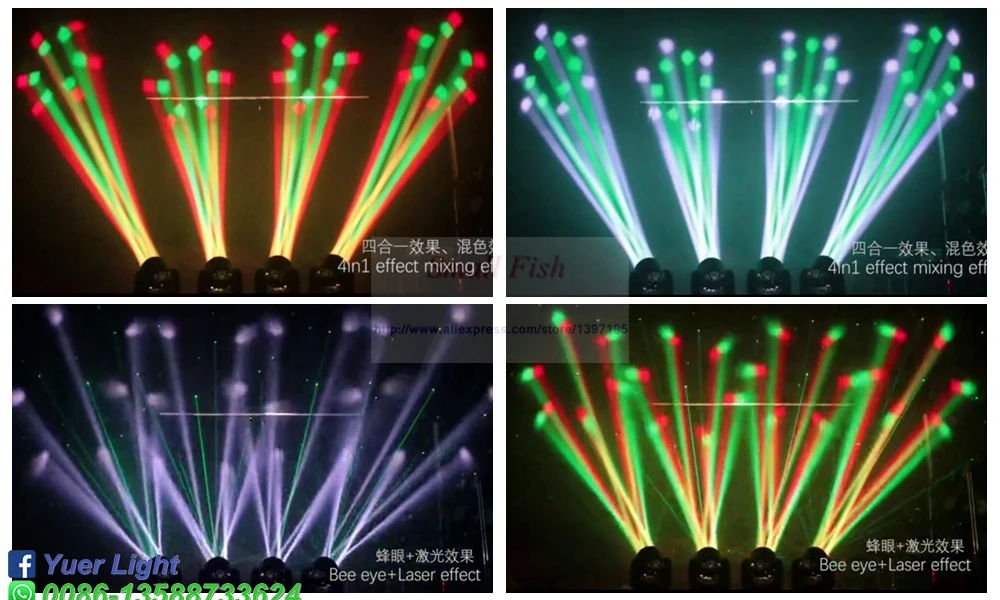 Мини 80 Вт светодиодный 6 шт. RGBW 4в1 пчелиные глаза и лазерный движущаяся головка светильник сценический луч эффект светильник DMX512 звук вечерние диско DJ оборудование