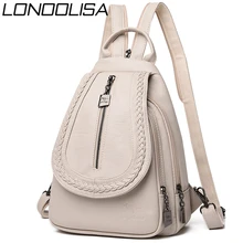 Casual Women Leather Backpack High Quality Bagpack Women School Bags for Teenage Girls Ladies Small Travel Backpack Mochila