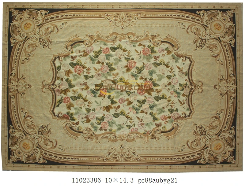 wool aubusson rugs 305x427cm 10x14ft blue area beige