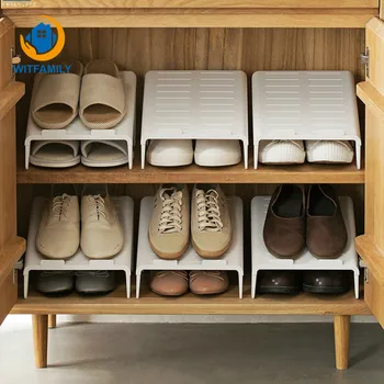 

Storage Rack Plastic Shoes Layered Simple Shoe Rack Cabinet Home White Portable Bracket Holder Saves Space