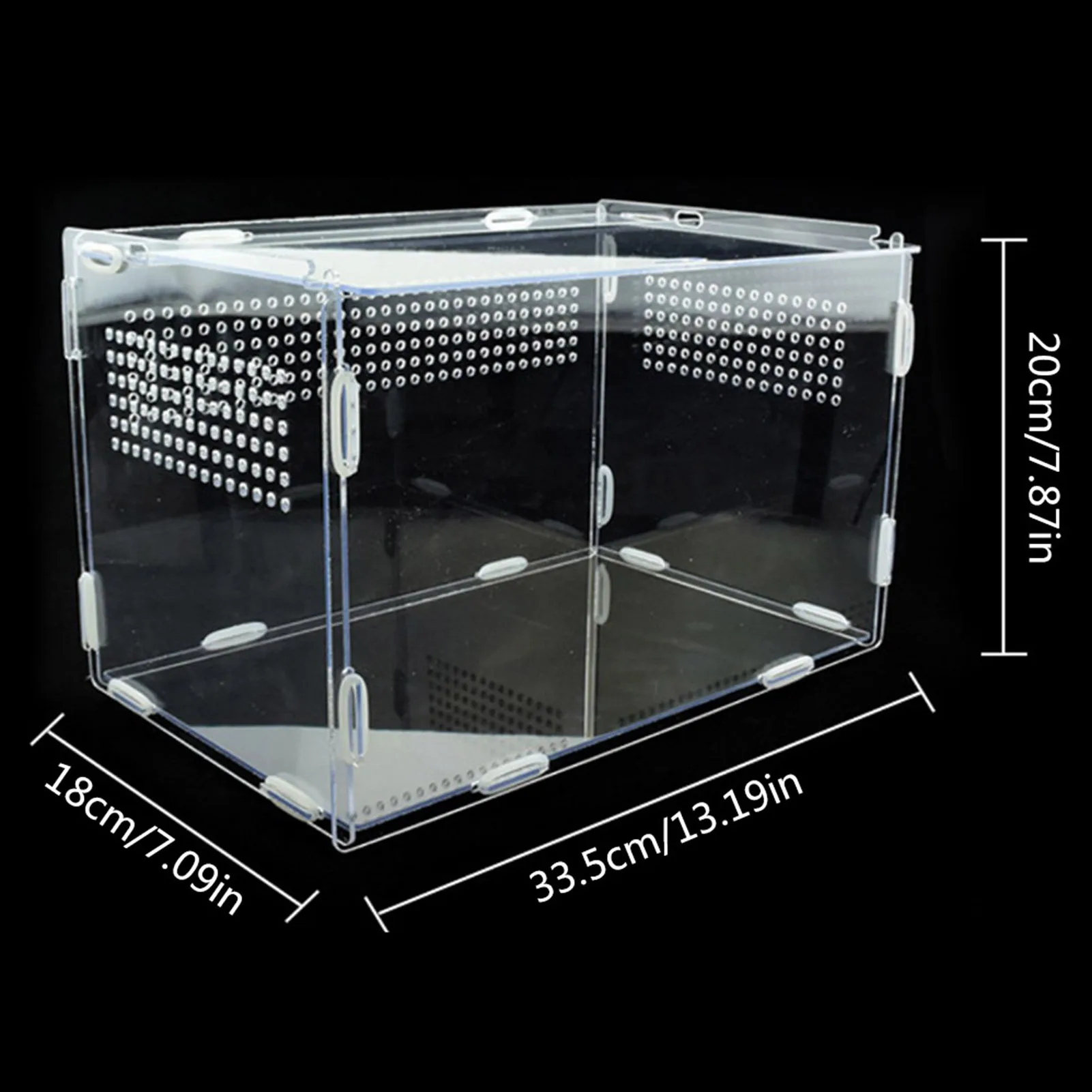 Reptile Breeding Box Acrylic Terrarium Feeding Box Transparent for Animals Reptile Pets Insect Spider Lizard Frog Cricket Turtle aquarium tank vivarium box