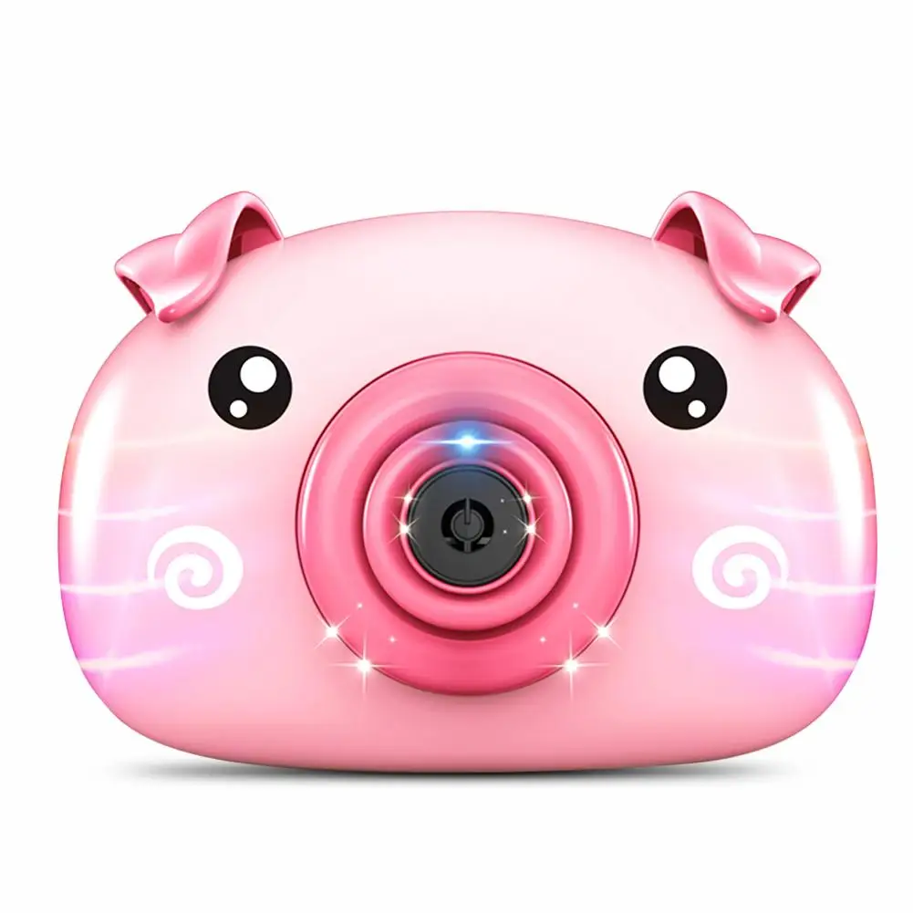 Kids Portable Piggy Bubble Machine Blower Camera Powder Birthday Party Toy BM 