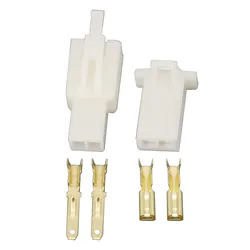 Automotive Electrical Wire Connector Kit - Male & Female 2.8mm Terminal Plugs for Vehicles and Motorcycles (1 Set 2 Pin)