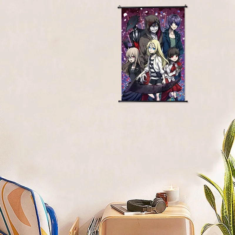 Классический мультфильм ангелы смерти (Satsuriku no Tenshi) висит картина аниме ткань