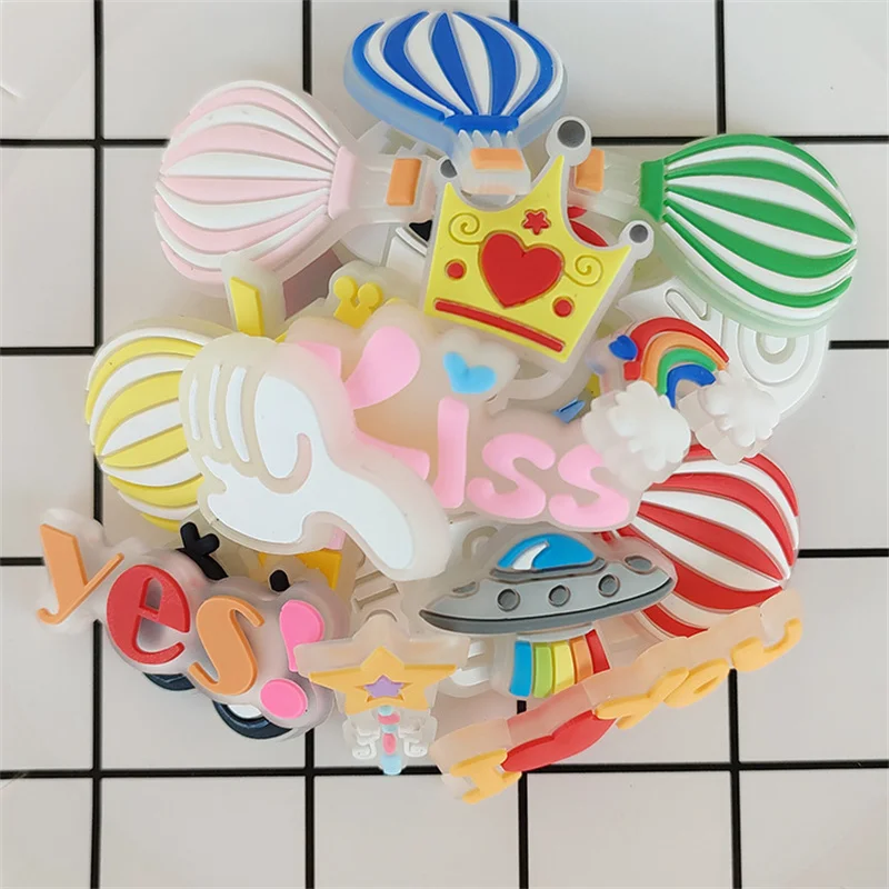 Shoe Decoration Buckle Charm Luminous sn eye lipstick mirror Accessories 1pcs DIY Combination kids gift