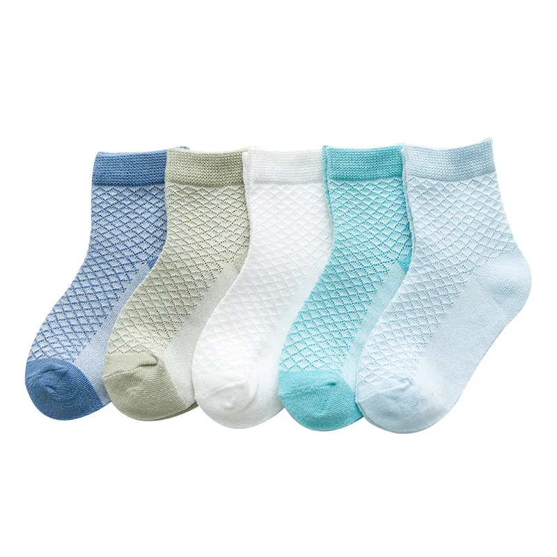 5 Pairs/lot Summer Boys Girls Mesh Socks Set 0-12Y Children Kids Thin Short Cotton Comfortable Toddler christmas