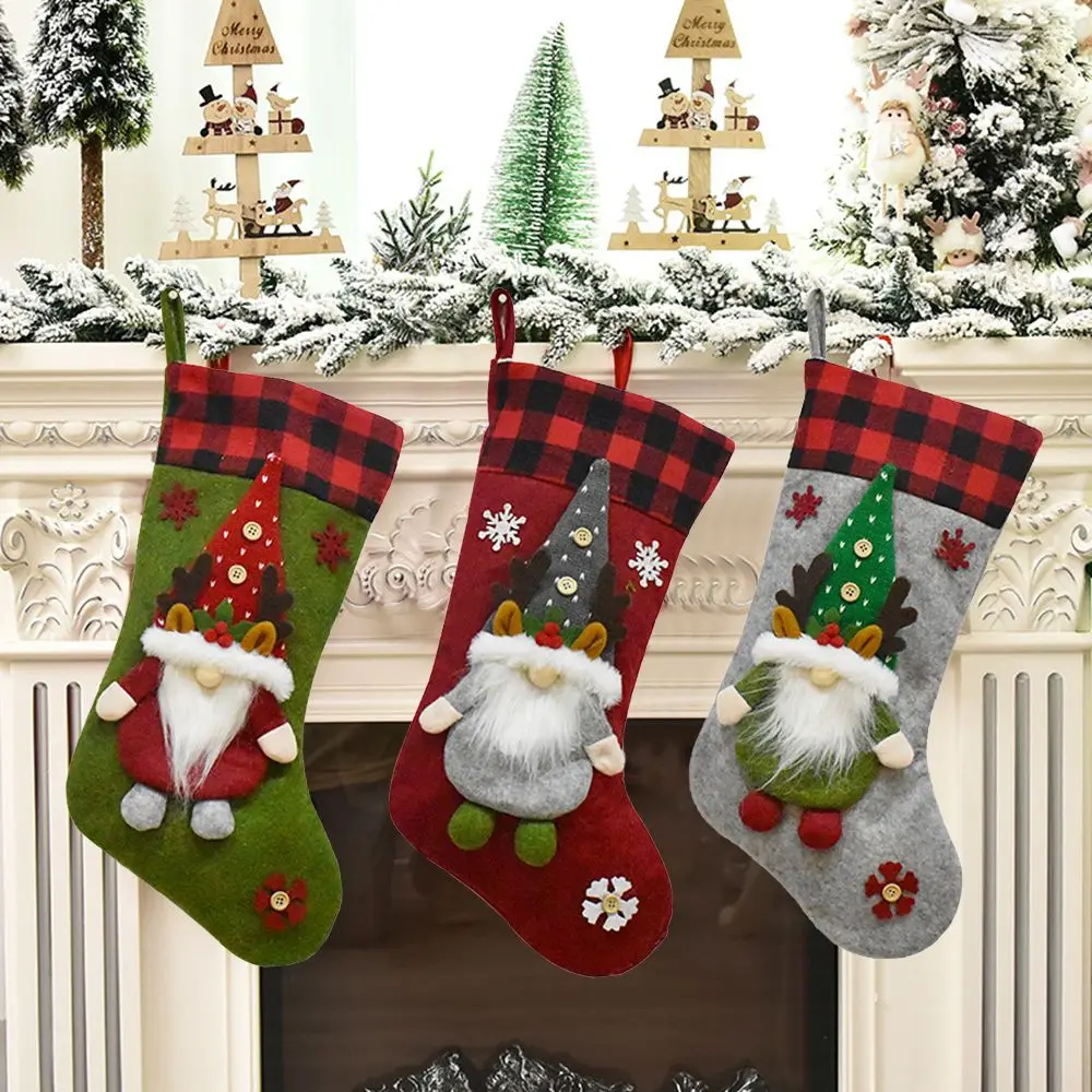 

Fireplace Decoration For Home Office Christmas Tree Christmas Decor Christmas Stockings Ornaments Kids Candy Bag Xmas Gift Bags