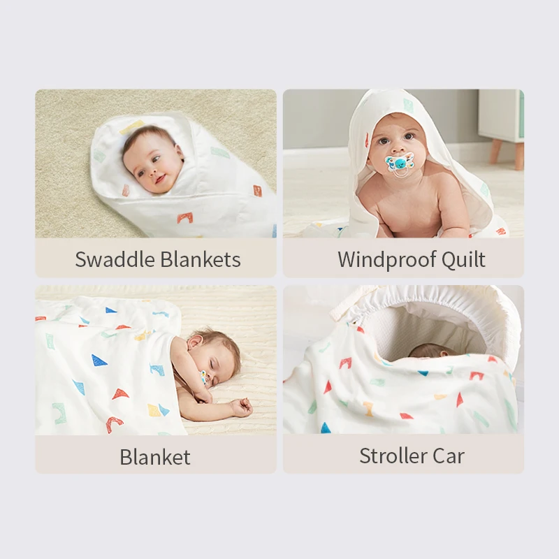 BabyGreat Bamboo Cotton Gauze Baby Air Conditioner Quilt Multi-Use Muslin Blanket Children Kindergarten Nap Quilt 120*150cm