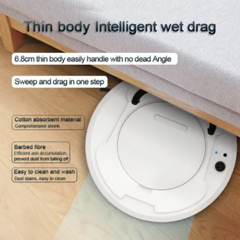 

House Automatic Vacuum Cleaner Floor Sweeper USB Charging Smart Sensor Protection Low Noise 1800PA Strong Suction Power dropship