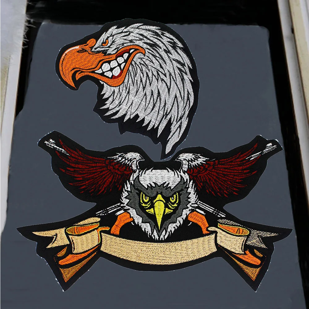 Embroidery Big Eagle Patches Iron on Patch for Clothing Jacket Sew Applique Badge Backpacks Clothes Stickers 2PC P1739 | Дом и сад