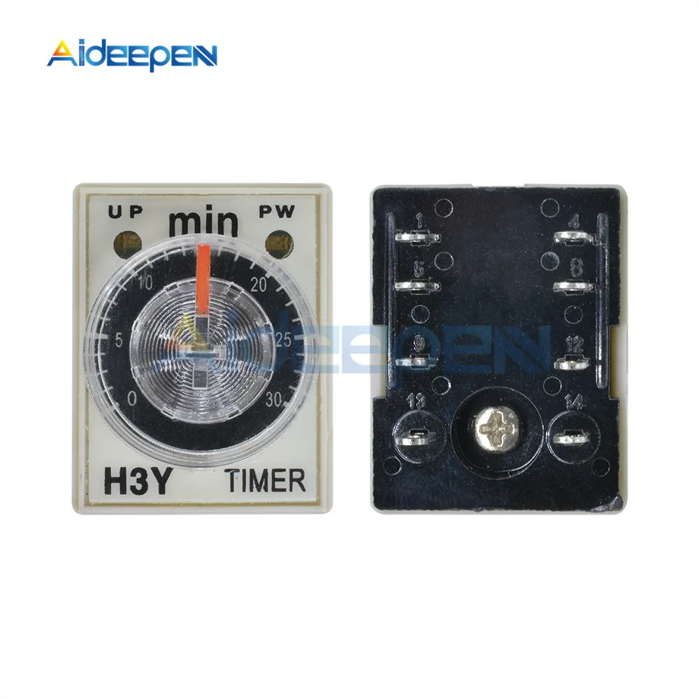 H3Y-2 таймер 12 В постоянного тока 0-30 секунд 0-30 минут таймер задержки 12 В постоянного тока Реле времени с базовым гнездом