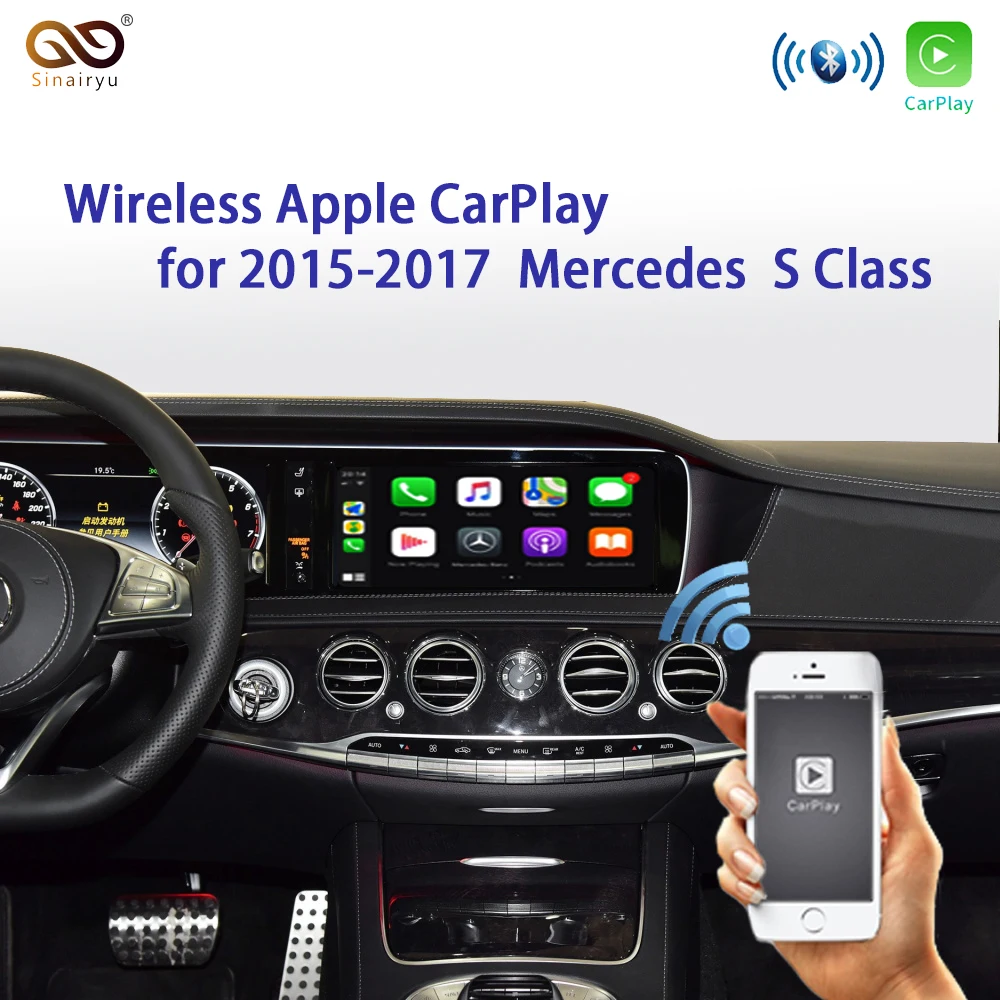 Sinairyu беспроводной Apple Carplay Car play Retrofit S класс 15-19 NTG 5 W222 для Mercedes Android Авто зеркальное