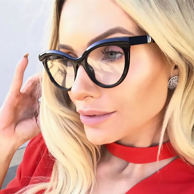 Модные красные леопардовые очки, очки без диоптрий, кошачий глаз, оправа, женские очки для близорукости, женские очки