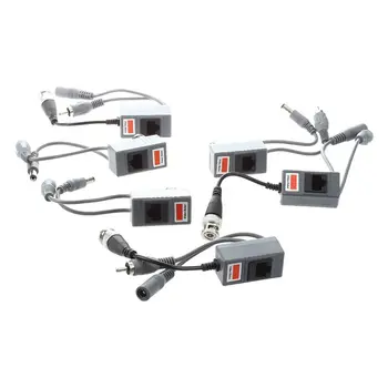 

6pcs 3 Pair BNC Coax CAT5 CCTV Video o Power Balun Transceiver Cable Adapter