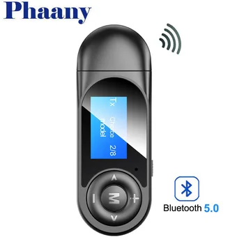 

Phaany USB Receiver Adapter Bluetooth 5.0 Adapter LCD Screen Display 3.5mm AUX Dongle Audio Receiver Transmitter for PC TV