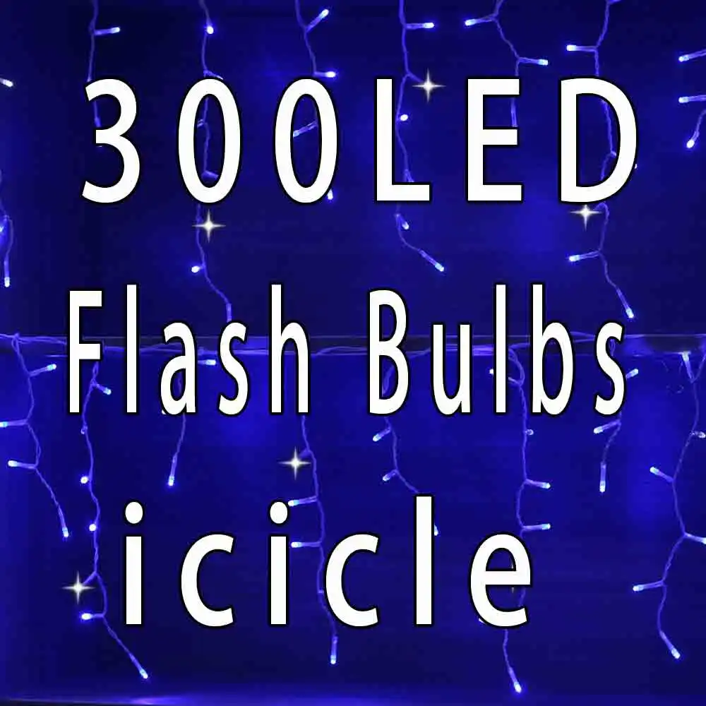 YASENN 6 м 300LED Сказочный светильник s занавеска Мерцающая сосулька струнный на