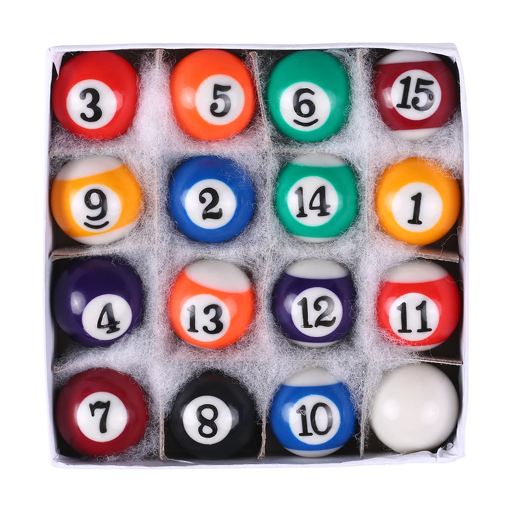 25/32/38MM Cue Balls Full Set Snooker Balls Children Billiards Table Set Resin Small Pool Cue Full Kids Fun