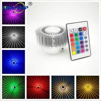 

Aluminium Wall Light lamps 3W Background Light AC110V/220V/240V Warm like Sunflower RGB Remote Control Corridor Wall Lamp