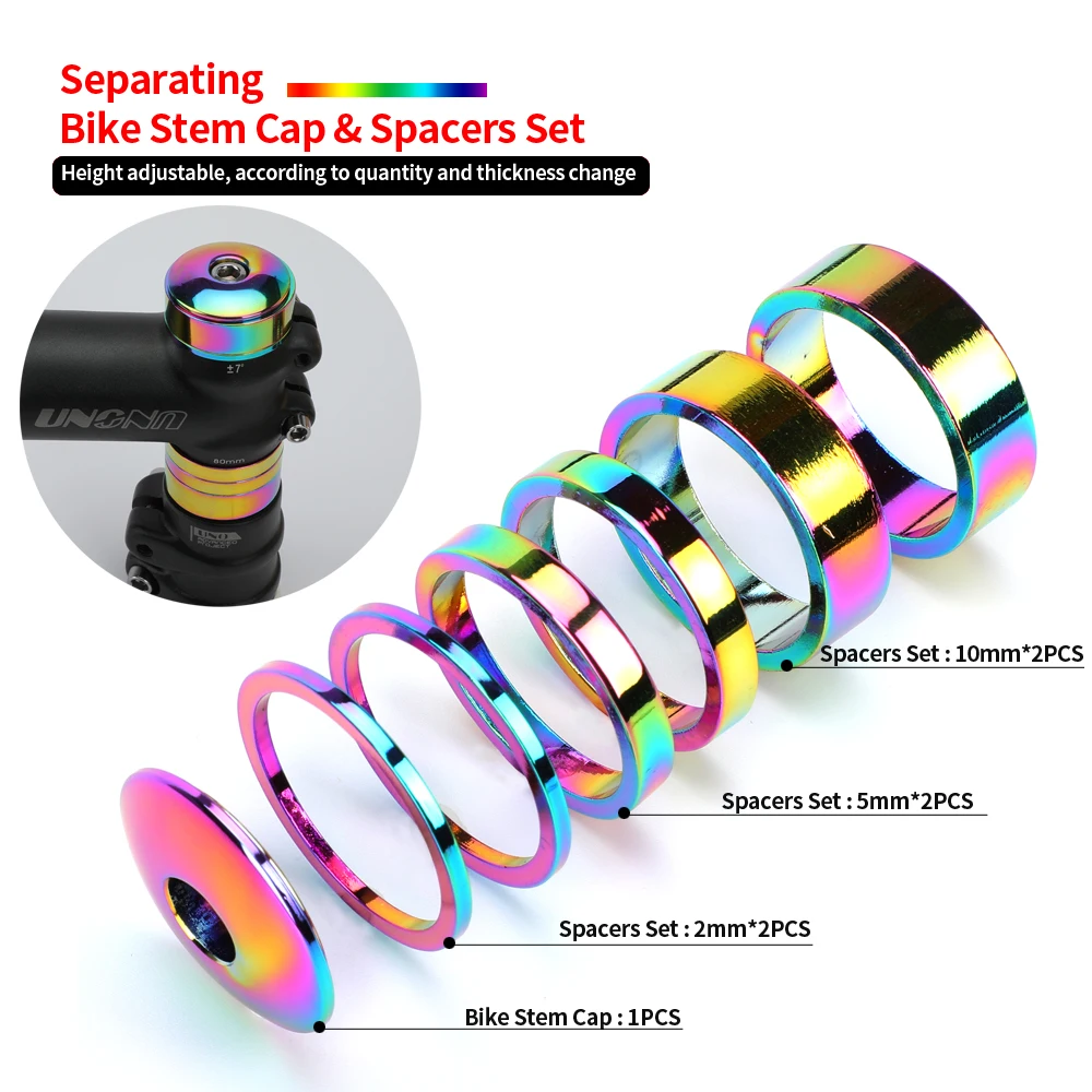 MTB Bicycle Stem Top Cap Headset Spacers Kit Aluminum Fork